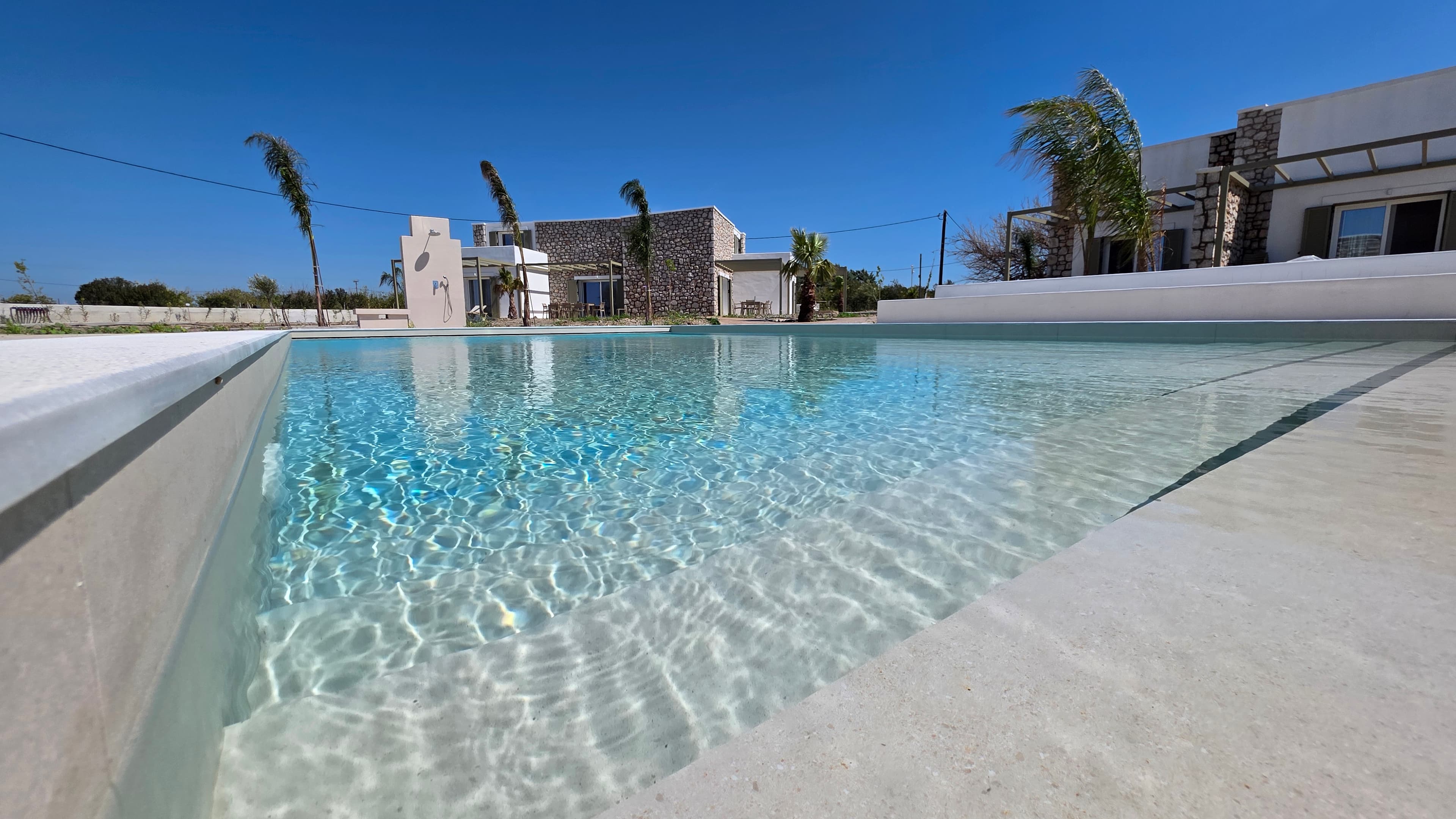 Crystal clear pool water